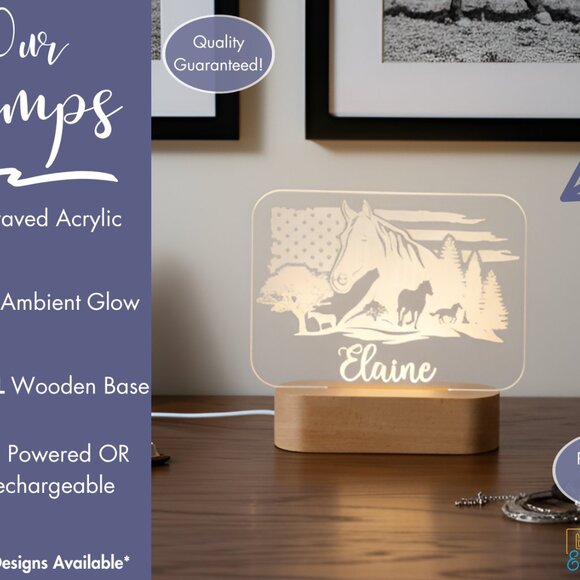 Cowboy Ride Custom Name Light • Personalized LED Cloud Decor • Western Gift - Picture 3 of 8
